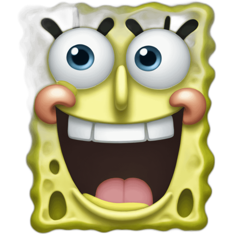 Spongebob head smiling emoji