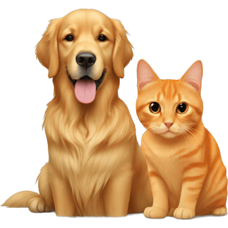 golden retriever and an orange cat emoji