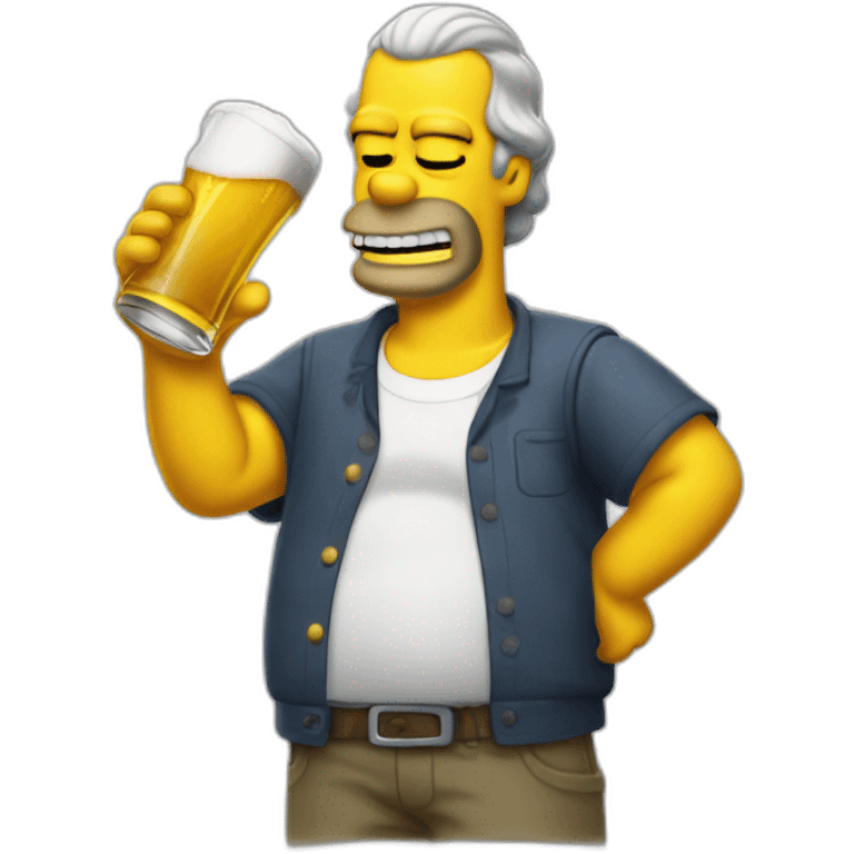 Homer simsons drink beer emoji