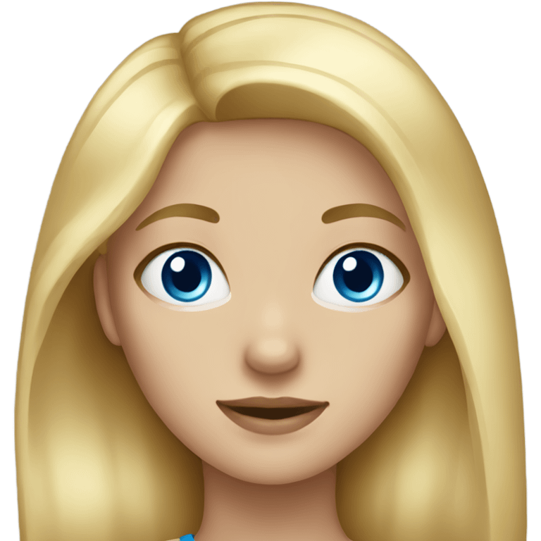 A girl who has Blonde hair with blue eyes emoji