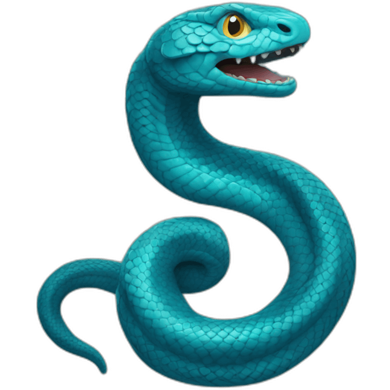 Serpent bleue énervé face emoji