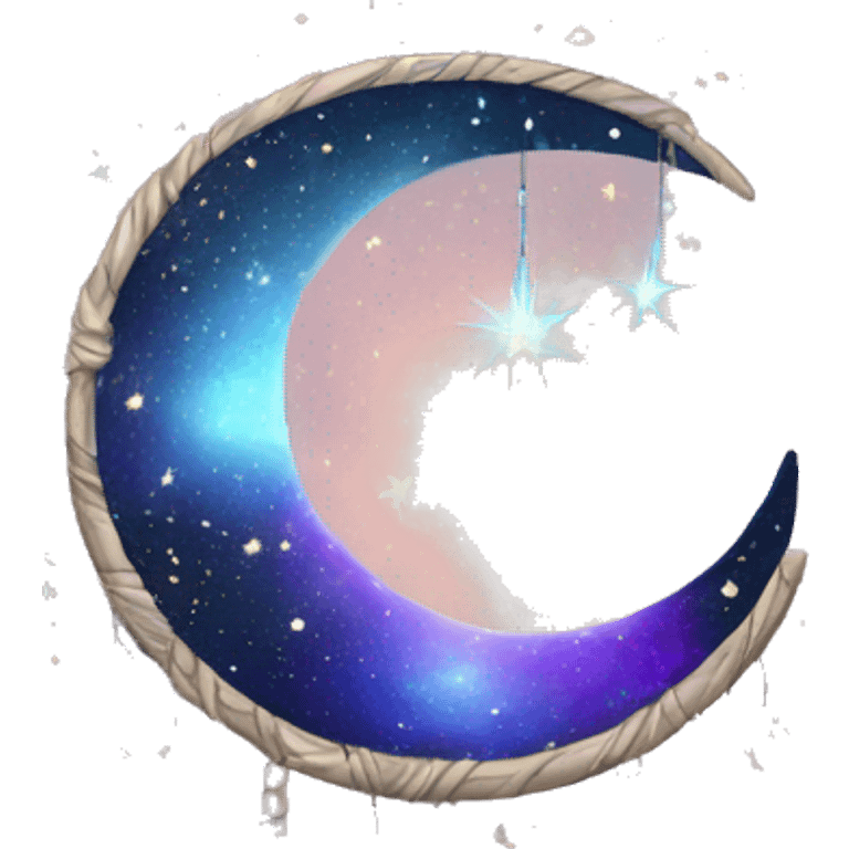 Sparkly moon-and-stars-galaxy-dreamcatcher emoji