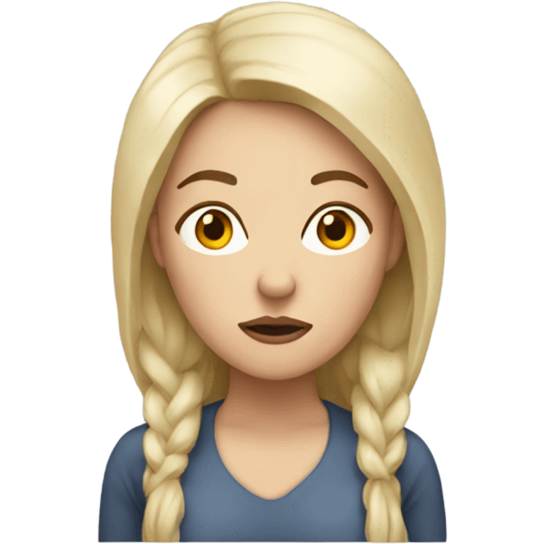 Realistic white women that is tired  emoji