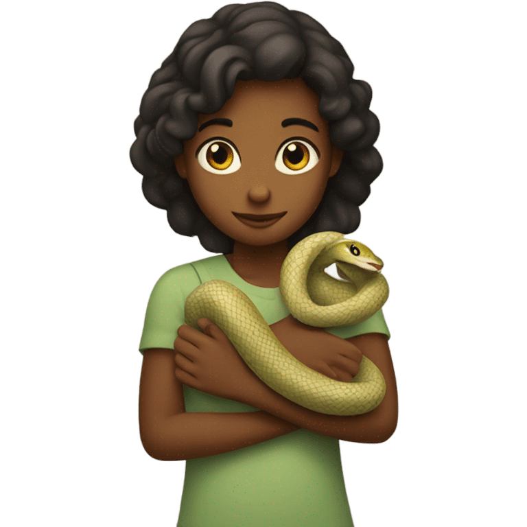 Girl with a snake emoji