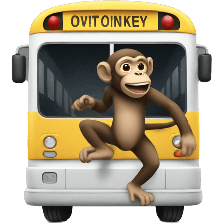 Monkey getting off bus emoji