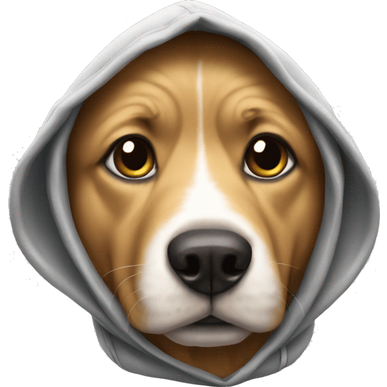 Dog wearing a hood emoji