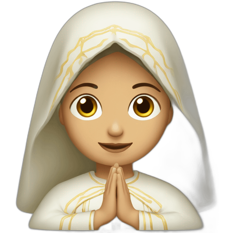 Virgen Maria con las manos juntas emoji