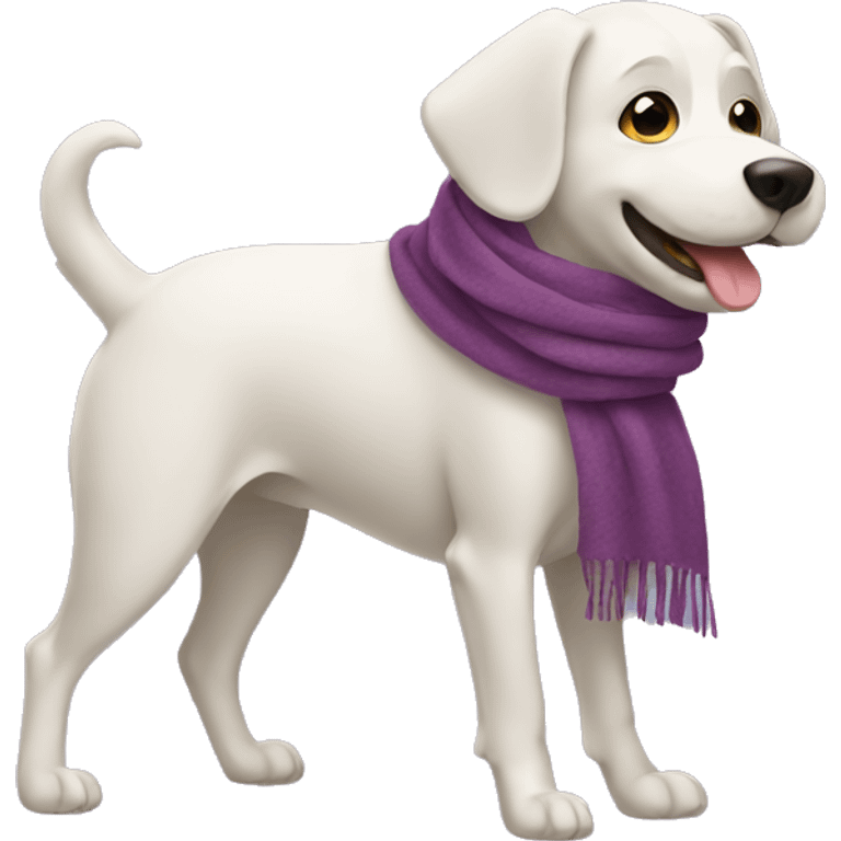 Dog walking with a scarf  emoji