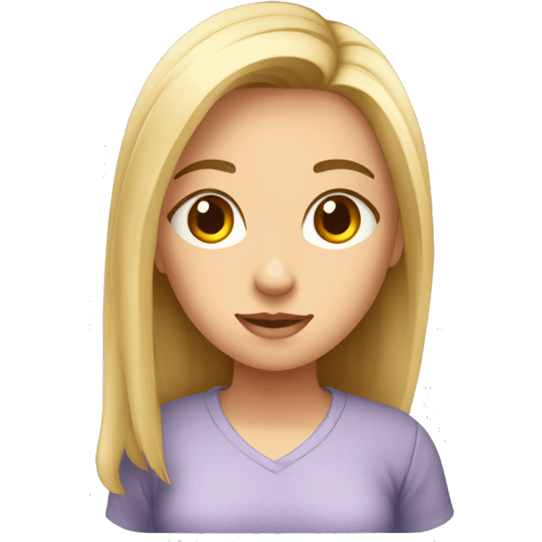 menina  rubia estudando cansada emoji