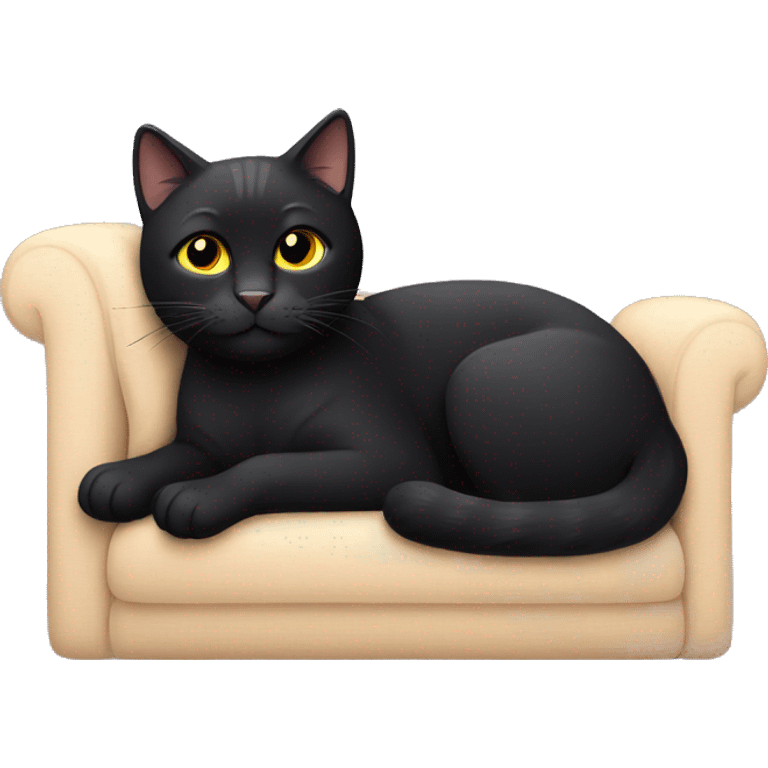 black cat lounging peacefully emoji