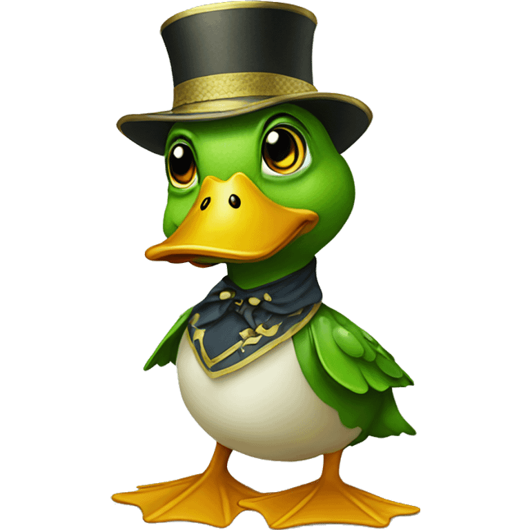 Duck in costume frog  emoji