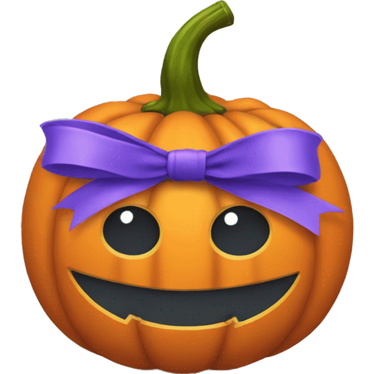 Pumpkin with bow emoji