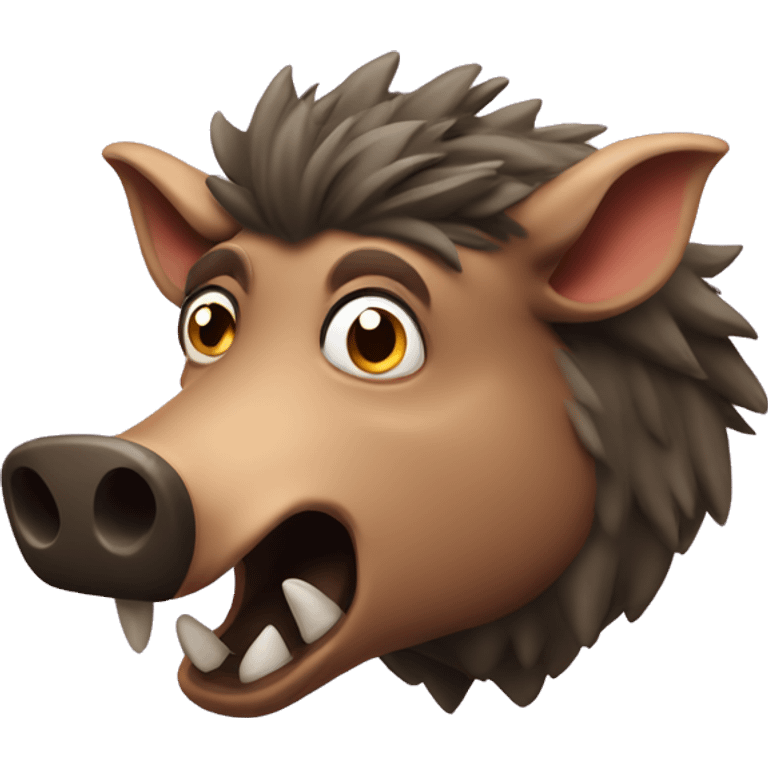 Boar head looking very shocked and surprised  emoji