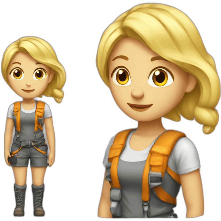 Blond Girl Artist climber emoji