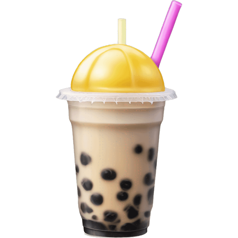 Bubble tea yellow straw emoji