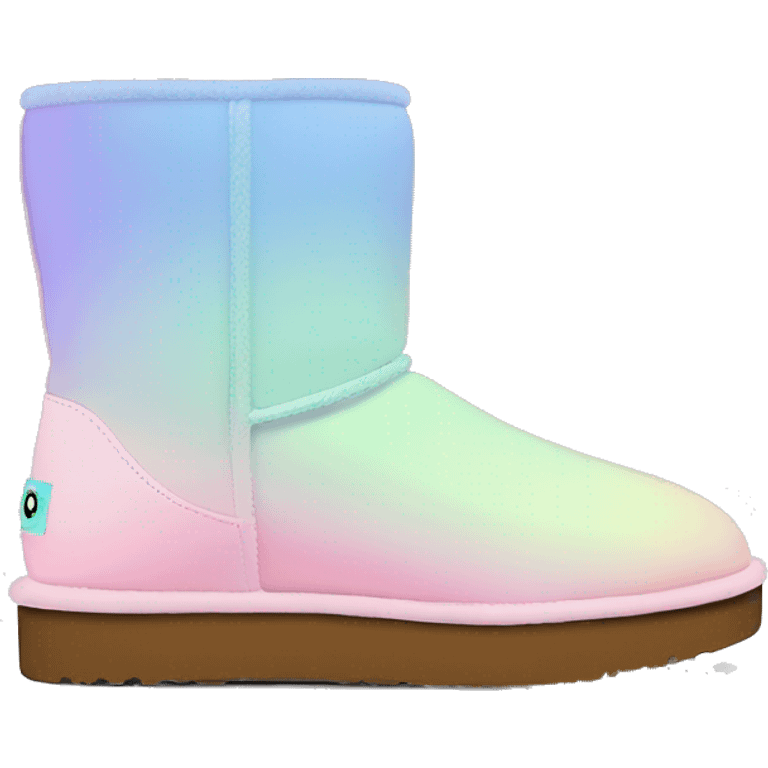 Pastel gradient hue platform short uggs emoji