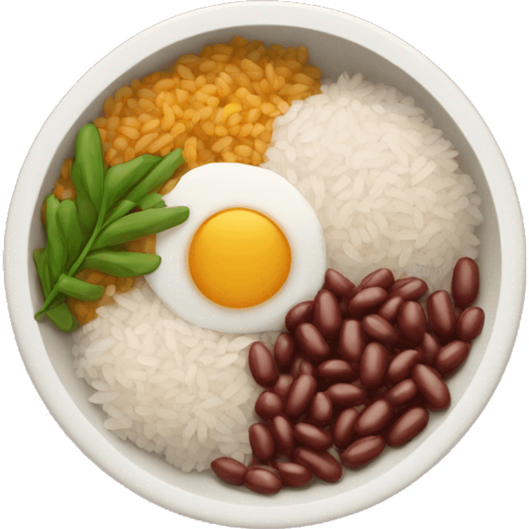 dish with rice and beans mixed emoji