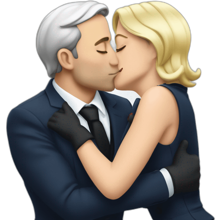 macron kiss lepen emoji