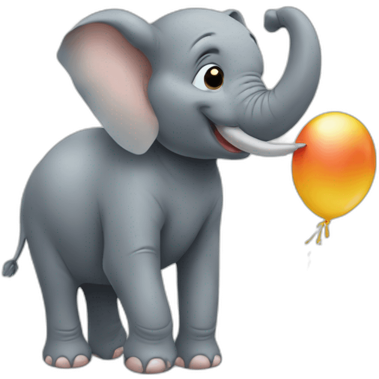 Elephant eat balloon  emoji