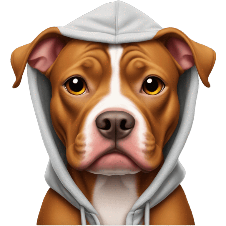 Two red nose pit bulls wearing hoodies emoji