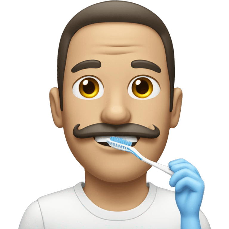 Man with toothbrush mustache emoji