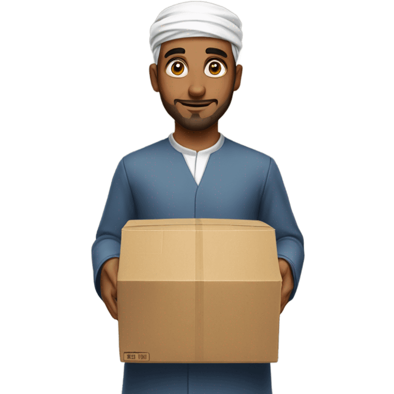 Muslim guy sending a package emoji