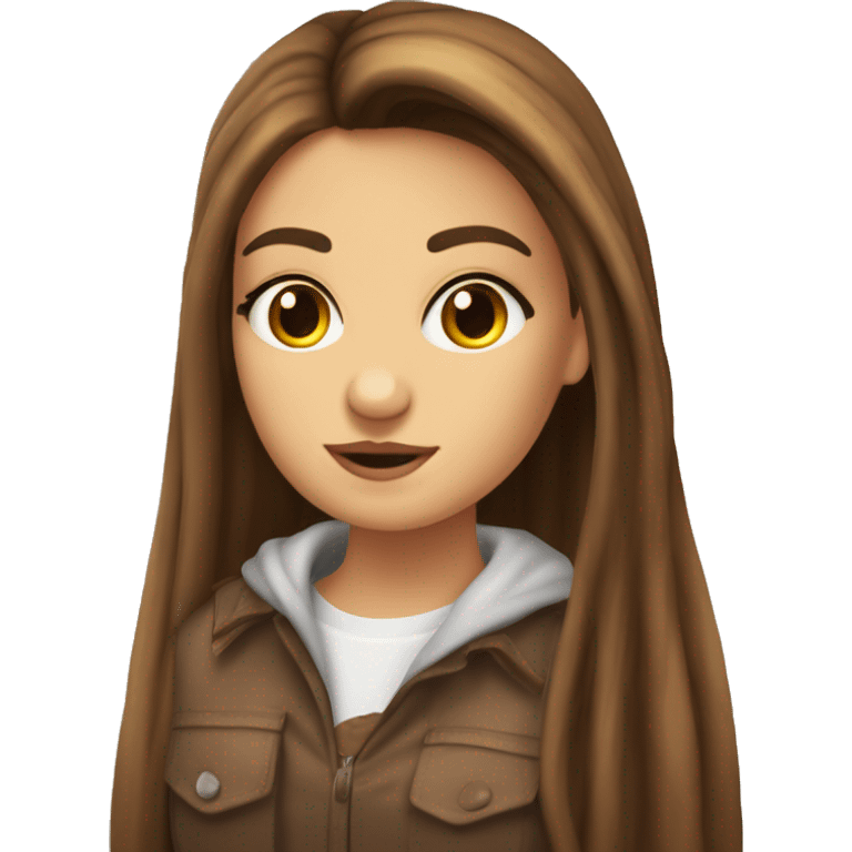 ragazza capelli castani pelle bianca occhi marroni  emoji