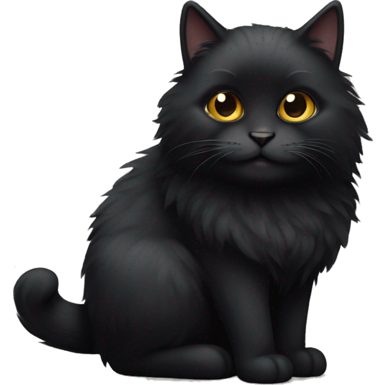 Black fluffy cat  emoji