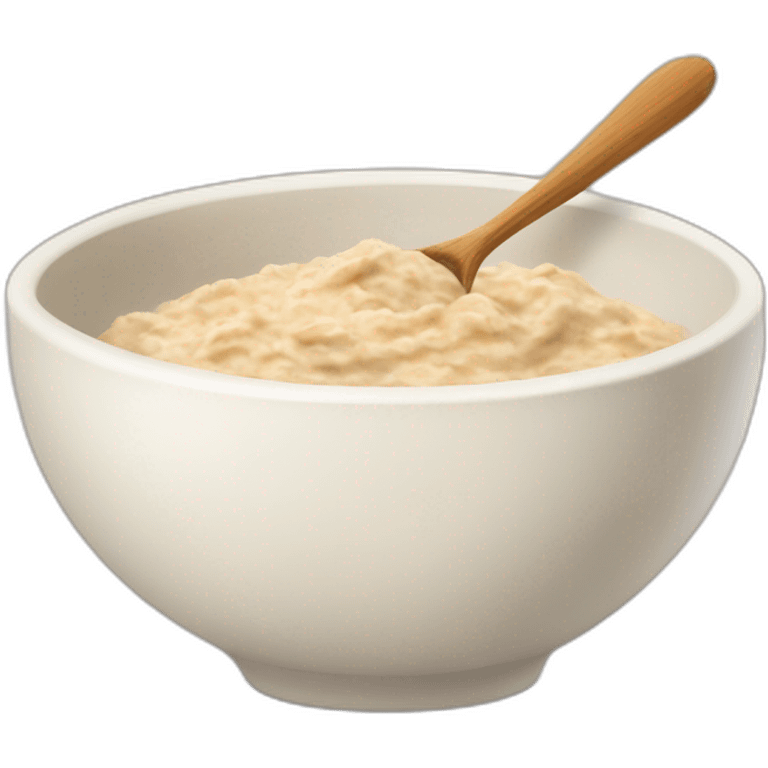 bowl of oatmeal with baby hand in it emoji