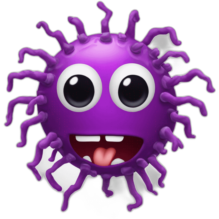 Virus with funny face emoji