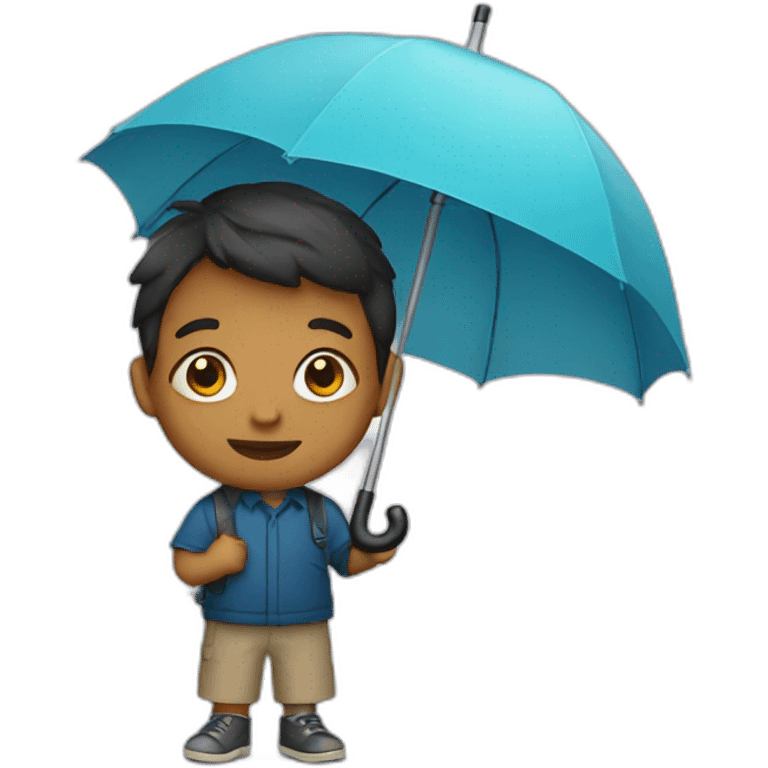 A boy with an umbrella emoji