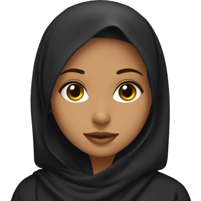 pretty arab girl wearing abaya not hijab emoji