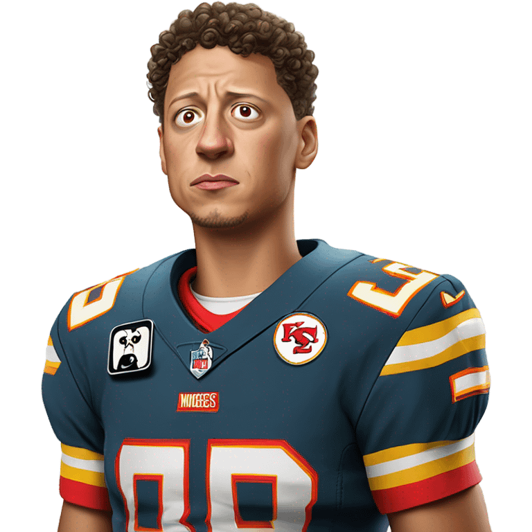 Patrick Mahomes crying to a ref emoji