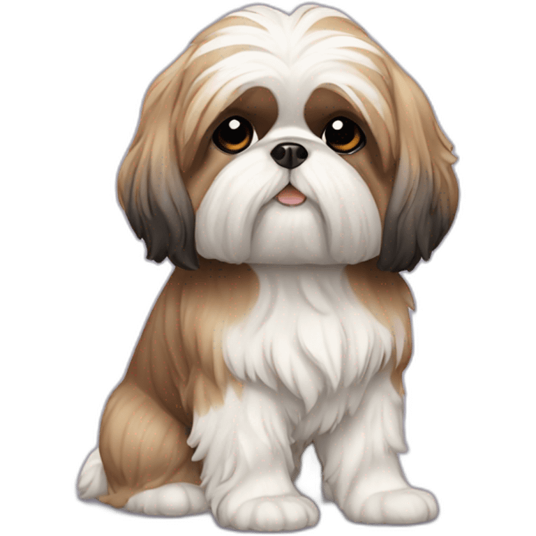 Dog Shih Tzu with drop coat full-height  emoji