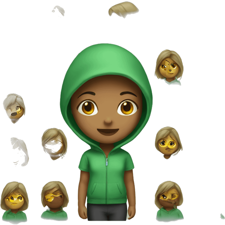 Girl Wearing green hody emoji