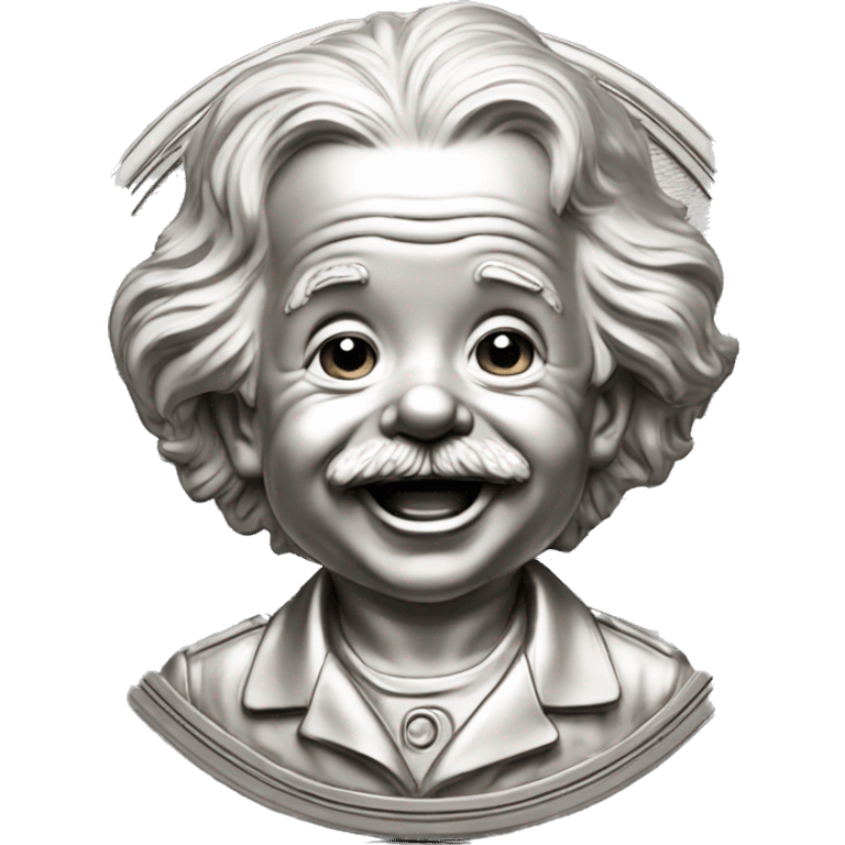 albert einstein happy baby face silver medal emoji