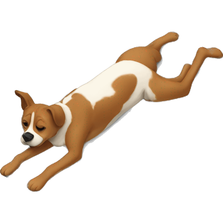 simplistic flattened person lying on ground with dog on top emoji