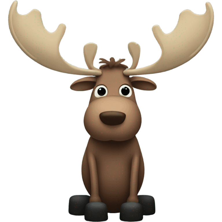 Moose with tire rims instead of legs emoji