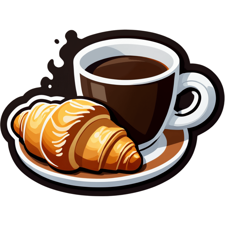 coffee with croissant emoji