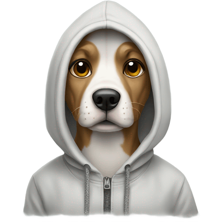 Dog wearing a hoodie emoji