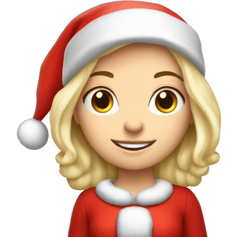 White blond girl as santa claus With hat  emoji