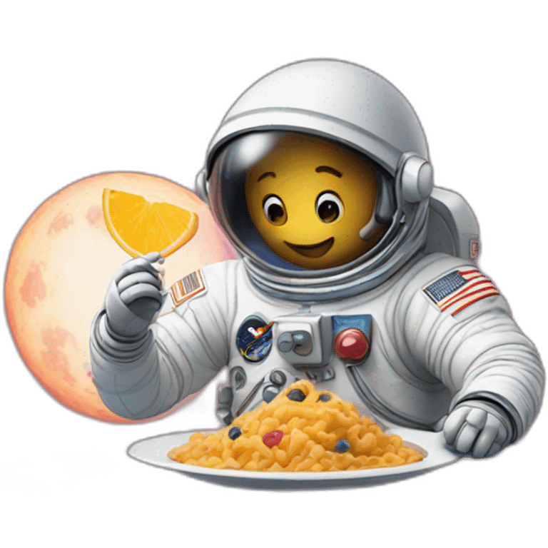 an astronaut eating in space emoji