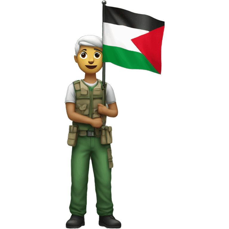 man with a flag free palestine emoji