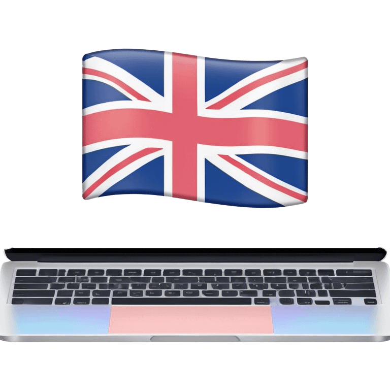 pastel laptop on the screen British flag emoji