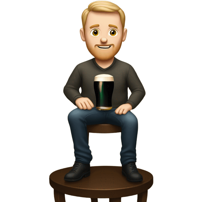 White man hammered drunk drinking Guinness in an Irish pub emoji