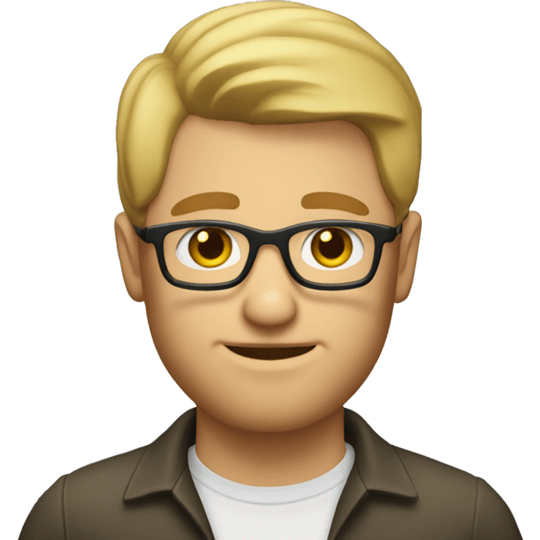 A man with short blonde hair, a beard, and glasses. emoji