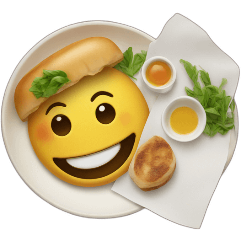 Smile and restaurant emoji