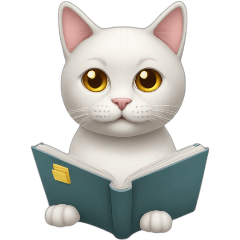 Psychological cat with notebook emoji