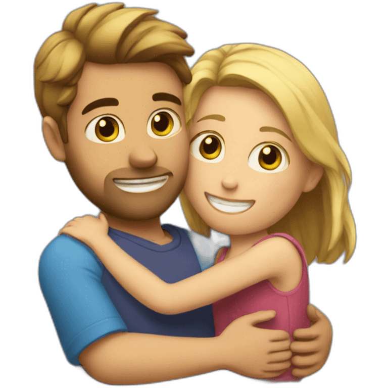 Girl and guy hugging emoji