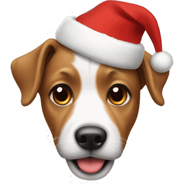 dog wearing christmas hat emoji